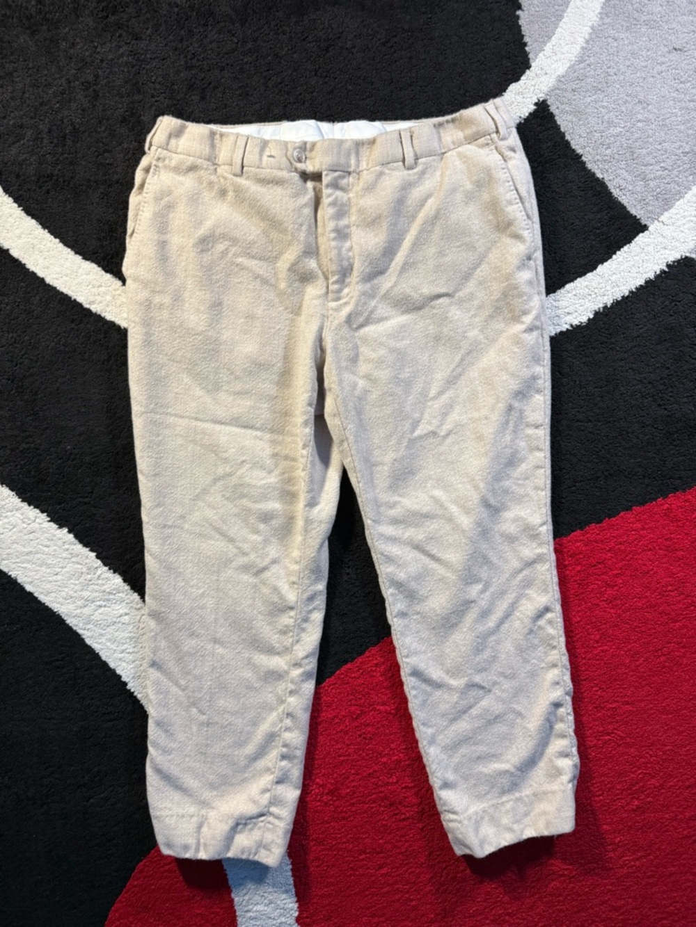 Suit Supply Pants Mens 34x26 Pure Wool Beige Trousers Casual Preppy Flat Front